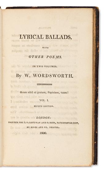 WORDSWORTH, WILLIAM. Lyrical Ballads, with Other Poems.